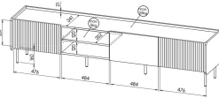 Szafki Rtv></noscript>DOLMAR Trzydrzwiowa szafka RTV do salonu 200 cm PINNACLE