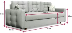 Meble Młodzieżowe|Meble Dla Dzieci></noscript>Meble Grand Trzyosobowa kanapa z funkcją spania do salonu PRIMELO