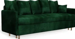 Kanapy I Sofy|Zestawy Mebli Do Przedpokoju>Meble Grand Trzyosobowa kanapa z funkcją spania do salonu GRATO butelkowa zieleń