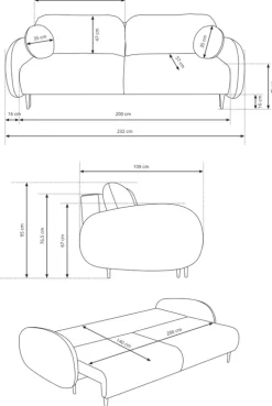 Meble Dla Dzieci|Kanapy I Sofy></noscript>LASKI Trzyosobowa nowoczesna sofa z funkcją spania SONIC