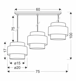 Oświetlenie Przedpokoju|Oświetlenie Jadalni></noscript>Candellux Lighting Twin lampa wisząca czarny 3x40w e27 abażur czarny+drewniany