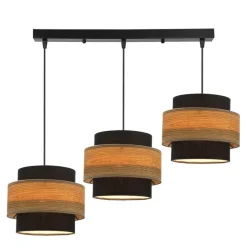 Oświetlenie Przedpokoju|Oświetlenie Jadalni></noscript>Candellux Lighting Twin lampa wisząca czarny 3x40w e27 abażur czarny+drewniany