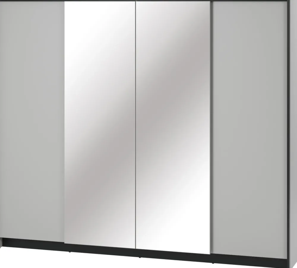 Szafy Otwierane|Szafy Z Lustrem>lenart. Uchylna szafa do sypialni 250 cm z lustrem GRIS