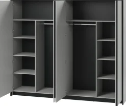 Szafy Otwierane|Szafy Z Lustrem>lenart. Uchylna szafa do sypialni 250 cm z lustrem GRIS