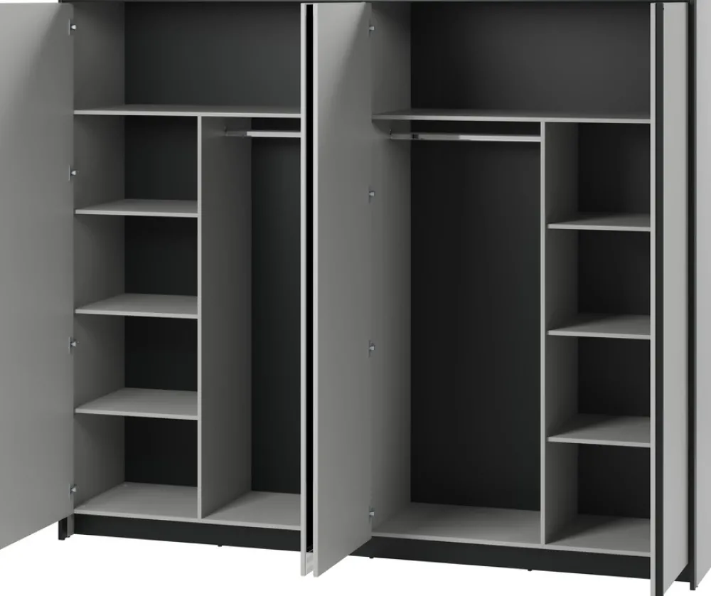 Szafy Otwierane|Szafy Z Lustrem>lenart. Uchylna szafa do sypialni 250 cm z lustrem GRIS