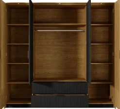 Zestawy Mebli Do Sypialni|Szafy Młodzieżowe></noscript>LASKI Uchylna szafa z lustrem do sypialni 223 cm BALLESO dąb baltic