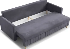 Kanapy I Sofy>Rimal Welurowa sofa do salonu z funkcją spania i pojemnikiem FOCUS