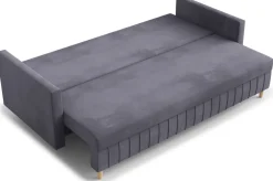 Kanapy I Sofy></noscript>Rimal Welurowa sofa z funkcją spania i pojemnikiem do salonu FOCUS