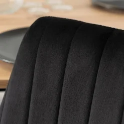 Krzesła Tapicerowane></noscript>MEBEL ELITE Welurowe krzesło do jadalni na ch nogach BELISSE czarny