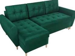 Meble Dla Dzieci|Meble Młodzieżowe>IZABELLA MEBLE Welurowy narożnik z funkcją spania HENRY butelkowa zieleń