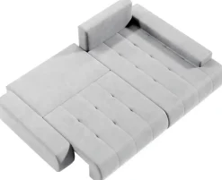 Meble Dla Dzieci|Meble Młodzieżowe></noscript>BROMARKT Welurowy rozkładany narożnik musztardowy z funkcją spania VANESSA