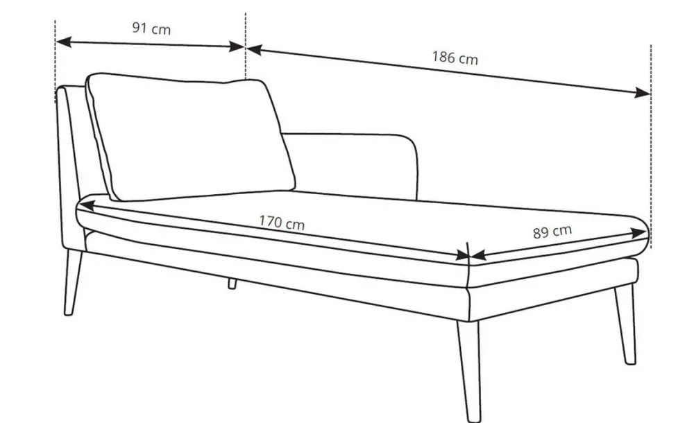 Kanapy I Sofy|Szezlongi>LASKI Welurowy szezlong w stylu glamour SENU