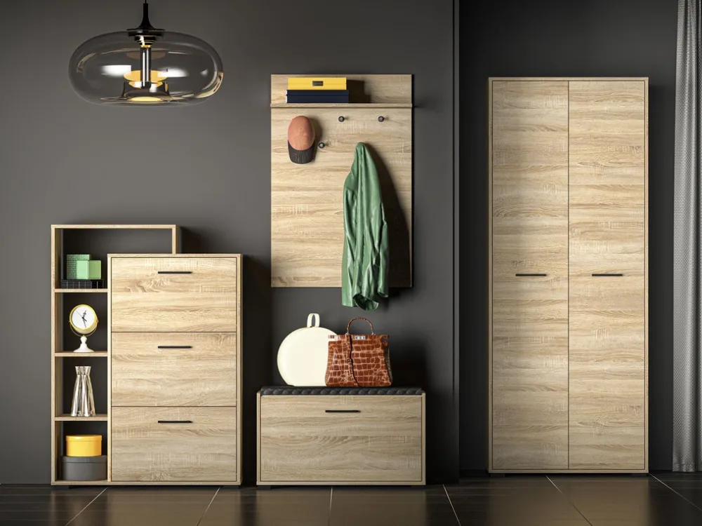 Wieszaki Do Przedpokoju>ML Meble Wieszak ścienny do przedpokoju 68 cm CARO dąb sonoma