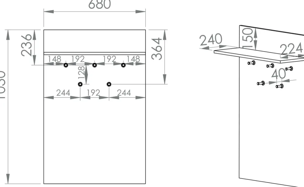 Wieszaki Do Przedpokoju>ML Meble Wieszak ścienny do przedpokoju 68 cm CARO dąb sonoma