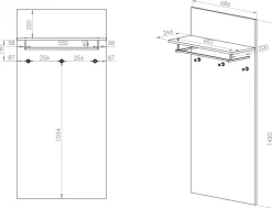 Wieszaki Do Przedpokoju|Zestawy Mebli Do Salonu></noscript>ML Meble Wieszak ścienny z półką do przedpokoju NEVIO dąb artisan.