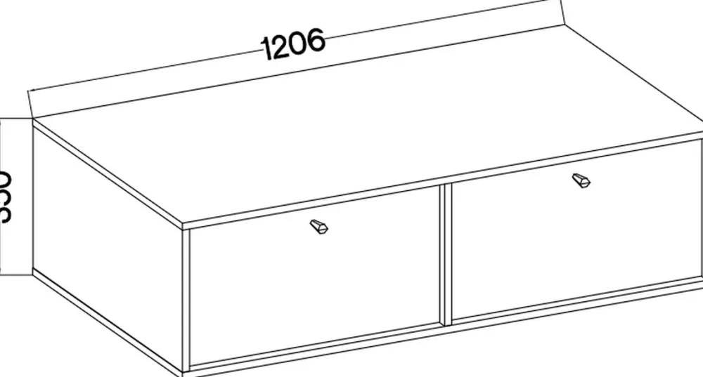 Szafki Rtv>Lempert Wisząca dwudrzwiowa szafka pod telewizor 120 cm TOKEN eukaliptus