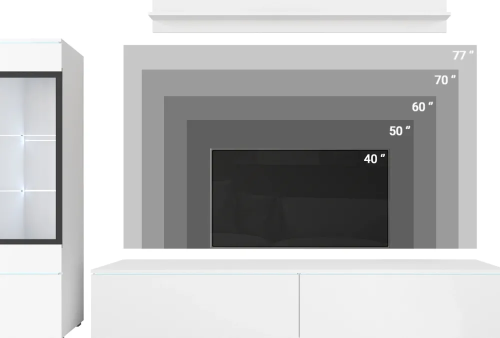 Meblościanki>BRATEX Wisząca meblościanka RTV do salonu biały połysk modułowa VELLORE