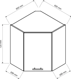 Szafki Wiszące|Szafki></noscript>Stolkar Wisząca narożna szafka kuchenna BRIT 60x60 cm cichy domyk