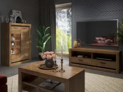 Półki></noscript>ML Meble Wisząca półka na książki 120 cm BALTICA dąb lefkas