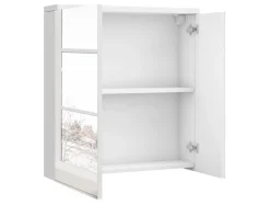 Meble Łazienkowe|Szafki Łazienkowe>Lempert Wisząca szafka łazienkowa z lusterkiem połysk PARIS biały