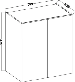 Meble Kuchenne></noscript>Lempert Wisząca szafka kuchenna 80 cm MARGARET orzech okapi