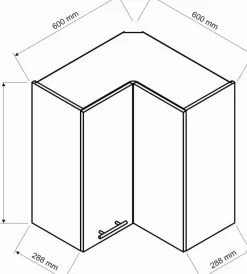 Meble Kuchenne>Stolkar Wisząca szafka narożna CLARA
