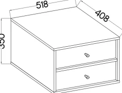 Szafki Nocne></noscript>Lempert Wisząca szafka nocna do sypialni z szufladami 52 cm TOKEN eukaliptus