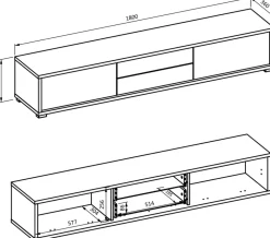 Szafki Rtv></noscript>Helvetia Wisząca szafka RTV 180 cm z szufladami FRIDA