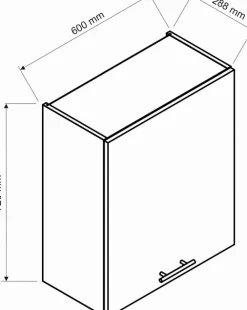 Meble Kuchenne>Stolkar Wisząca szara szafka kuchenna 60 cm NATALIA