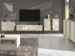 Witryny></noscript>Lempert Witryna do nowoczesnego salonu 52 cm TOKEN beż piaskowy