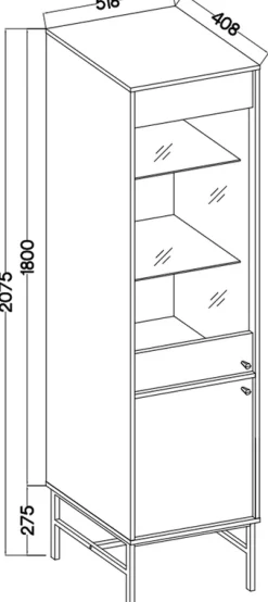 Witryny></noscript>Lempert Witryna do nowoczesnego salonu 52 cm TOKEN beż piaskowy