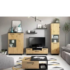 Zestawy Mebli Do Salonu|Witryny>GiB Meble Witryna do salonu 50 cm Dąb artisan ISMENA