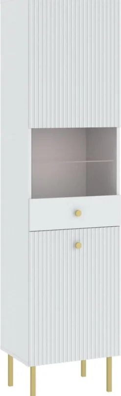 Witryny>INTER MEBLE Witryna do salonu 47 cm na książki przeszklona VALTEO biały