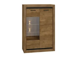 Zestawy Mebli Do Salonu|Witryny>ML Meble Witryna do salonu 90 cm ze szklanymi półkami BALTICA