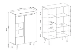 Witryny></noscript>PIASKI Witryna do salonu RENI dąb artisan