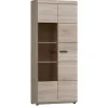 Zestawy Mebli Do Salonu|Witryny>LASKI Witryna do salonu dąb sonoma 80 cm LIBRA