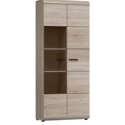 Zestawy Mebli Do Salonu|Witryny>LASKI Witryna do salonu dąb sonoma 80 cm LIBRA