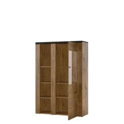 Zestawy Mebli Do Salonu|Witryny>Helvetia Witryna do salonu niska LARONA dąb lefkas