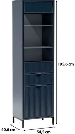 Witryny>JARSTOL Witryna do salonu nowoczesna LATINA indigo