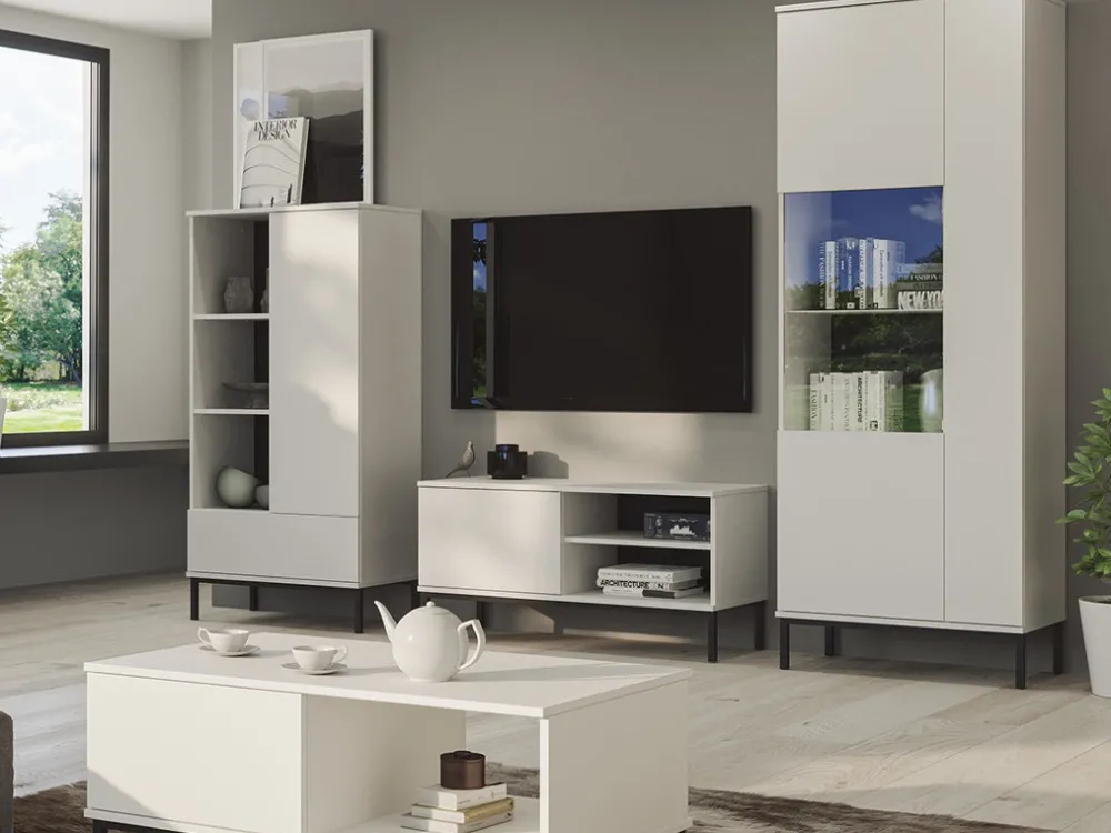 Zestawy Mebli Do Salonu|Witryny>GiB Meble Witryna do salonu QUARTE Biała