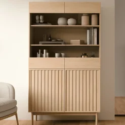 Zestawy Mebli Do Salonu|Witryny>GAŁA MEBLE Witryna do salonu SOLVO z przeszklonym frontem dąb cremona