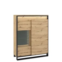 Zestawy Mebli Do Salonu|Witryny>lenart. Witryna do salonu szklane półki QUANT dąb artisan