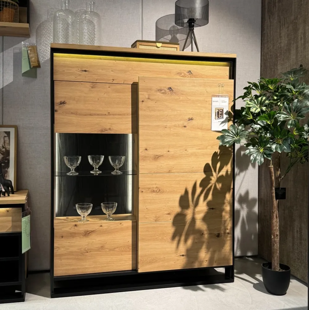 Zestawy Mebli Do Salonu|Witryny>lenart. Witryna do salonu szklane półki QUANT dąb artisan