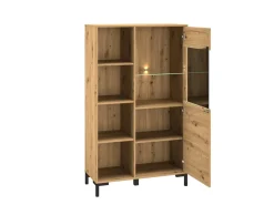 Zestawy Mebli Do Salonu|Witryny>ML Meble Witryna do salonu w stylu loftowym NEVIO dąb artisan