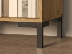 Zestawy Mebli Do Salonu|Witryny></noscript>ML Meble Witryna do salonu w stylu loftowym NEVIO dąb artisan