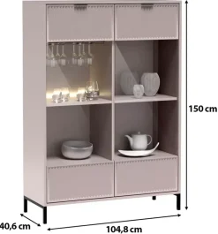 Witryny></noscript>JARSTOL Witryna do salonu w stylu nowoczesnym LATINA kaszmir