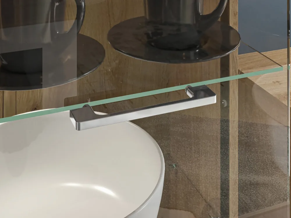 Zestawy Mebli Do Salonu|Witryny>ML Meble Witryna do salonu ze szklanymi półkami 65 cm ADAGIO biały połysk