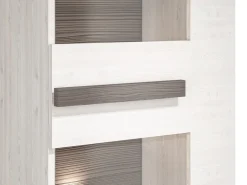 Zestawy Mebli Młodzieżowych|Witryny></noscript>ML Meble Witryna do salonu ze szklanymi półkami 55 cm BLANCO