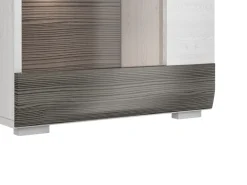 Zestawy Mebli Młodzieżowych|Witryny></noscript>ML Meble Witryna do salonu ze szklanymi półkami 55 cm BLANCO