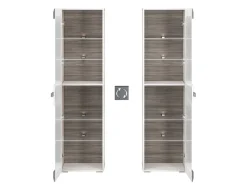 Zestawy Mebli Młodzieżowych|Witryny></noscript>ML Meble Witryna do salonu ze szklanymi półkami 55 cm BLANCO